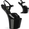 Verni 20 cm CRAZE-809 Heelless talons hauts plateforme pony noires