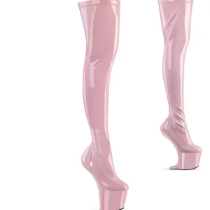 Verni 20 cm CRAZE-3000 Heelless overknee bottes pony talons rose
