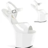 Verni 20 cm CRAZE-809 Heelless talons hauts plateforme pony blanc