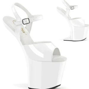 Verni 20 cm CRAZE-809 Heelless talons hauts plateforme pony blanc
