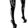 Verni 20 cm CRAZE-3000 Heelless overknee bottes pony talons noires