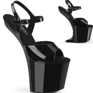 Verni 20 cm CRAZE-809 Heelless talons hauts plateforme pony noires