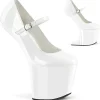 Verni 20 cm CRAZE-880 Heelless escarpins pony talons blanc