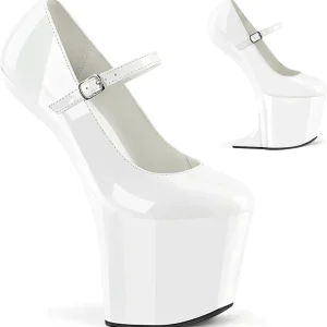 Verni 20 cm CRAZE-880 Heelless escarpins pony talons blanc