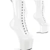 Verni 20 cm CRAZE-1040 Heelless bottines pony talons blanc