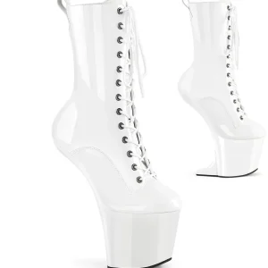Verni 20 cm CRAZE-1040 Heelless bottines pony talons blanc