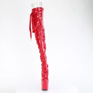 Verni 20 cm CRAZE-3050 Heelless overknee bottes pony talons rouges