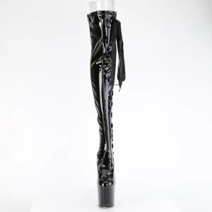 Verni 20 cm CRAZE-3050 Heelless overknee bottes pony talons noires