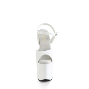 Verni 20 cm CRAZE-809 Heelless talons hauts plateforme pony blanc