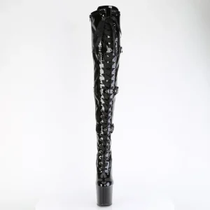 Verni 20 cm CRAZE-3028 Heelless overknee bottes pony talons noires