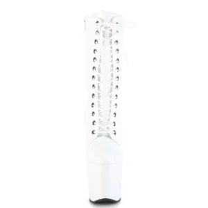 Verni 20 cm CRAZE-1040 Heelless bottines pony talons blanc