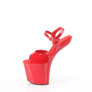Verni 20 cm CRAZE-809 Heelless talons hauts plateforme pony rouges