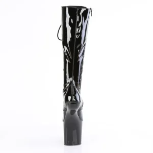 Verni 20 cm CRAZE-2023 Heelless bottes pony talons noires