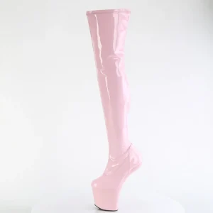Verni 20 cm CRAZE-3000 Heelless overknee bottes pony talons rose