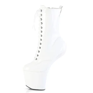 Verni 20 cm CRAZE-1040 Heelless bottines pony talons blanc