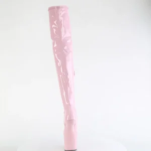 Verni 20 cm CRAZE-3000 Heelless overknee bottes pony talons rose