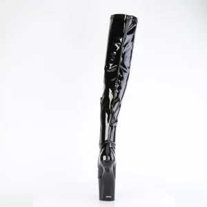 Verni 20 cm CRAZE-3000 Heelless overknee bottes pony talons noires
