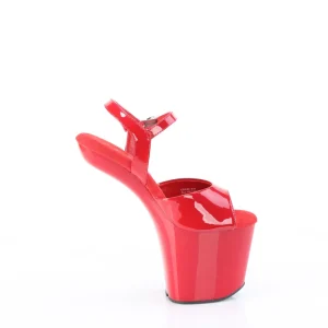 Verni 20 cm CRAZE-809 Heelless talons hauts plateforme pony rouges