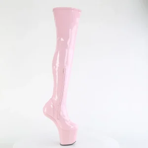 Verni 20 cm CRAZE-3000 Heelless overknee bottes pony talons rose