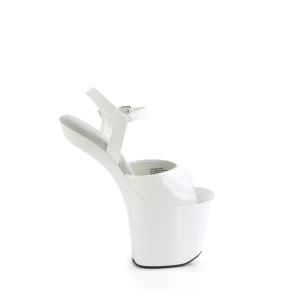 Verni 20 cm CRAZE-809 Heelless talons hauts plateforme pony blanc