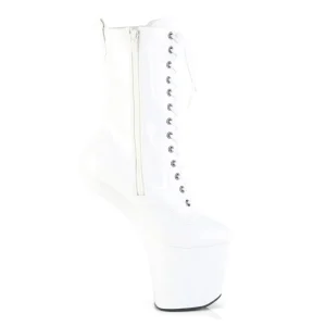 Verni 20 cm CRAZE-1040 Heelless bottines pony talons blanc