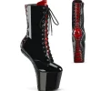 Verni 20 cm CRAZE-1040FH Heelless bottines pony talons noires