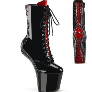 Verni 20 cm CRAZE-1040FH Heelless bottines pony talons noires
