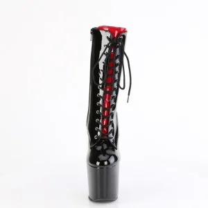 Verni 20 cm CRAZE-1040FH Heelless bottines pony talons noires