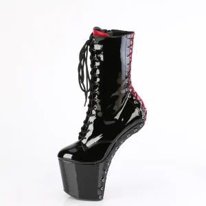 Verni 20 cm CRAZE-1040FH Heelless bottines pony talons noires