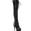 Verni 15 cm DELIGHT-3029 bottes cuissardes à lacets noirs