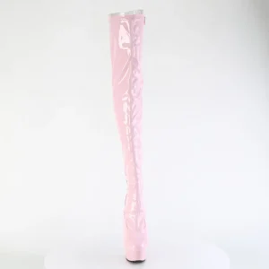 Verni 15 cm DELIGHT-3063 bottes cuissardes à lacets roses