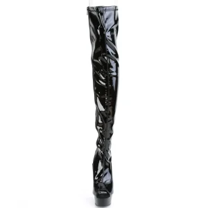 Verni 15 cm DELIGHT-3011 bottes cuissardes pleaser