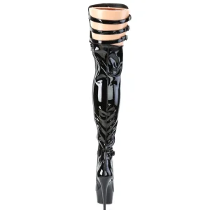 Verni 15 cm DELIGHT-3055 bottes cuissardes pleaser