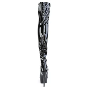 Verni 15 cm DELIGHT-3011 bottes cuissardes pleaser