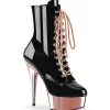 Verni 15,5 cm DELIGHT-1020 Bottines Plateforme Chrome Rose