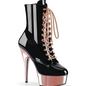 Verni 15,5 cm DELIGHT-1020 Bottines Plateforme Chrome Rose