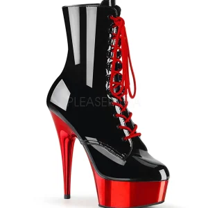 Verni 15,5 cm DELIGHT-1020 Bottines Plateforme Chrome Rouge