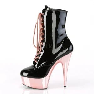 Verni 15,5 cm DELIGHT-1020 Bottines Plateforme Chrome Rose