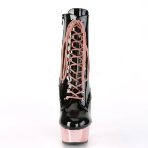 Verni 15,5 cm DELIGHT-1020 Bottines Plateforme Chrome Rose