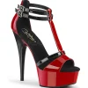 Verni 15 cm DELIGHT-663 T-Strap talons hauts pleaser plateforme