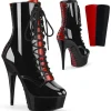 Verni 15 cm DELIGHT-1020FH bottines pleaser plateforme corsage