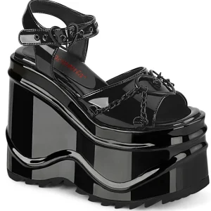 Verni 15 cm DemoniaCult WAVE-09 lolita sandale talon compensé plateforme