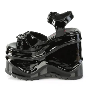 Verni 15 cm DemoniaCult WAVE-09 lolita sandale talon compensé plateforme
