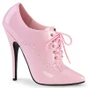 Verni 15 cm DOMINA-460 escarpins talons oxford à lacets rose
