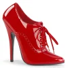 Verni 15 cm DOMINA-460 escarpins talons oxford à lacets rouge