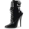 Verni 15 cm DOMINA-1023 fétiche bottines à talons aiguilles noirs