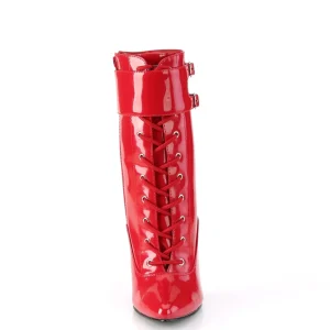Verni 15 cm DOMINA-1023 fétiche bottines à talons aiguilles rouge