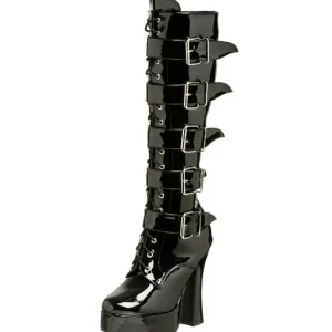 Verni 13 cm ELECTRA-2042 plateformes bottes à boucles pour femmes