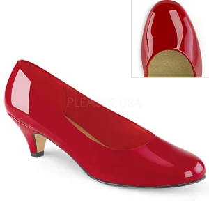 Verni 6 cm FEFE-01 escarpins pour homme et drag queens en rouges