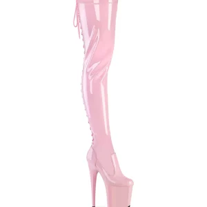 Verni 20 cm FLAMINGO-3850 bottes cuissardes à lacets roses
